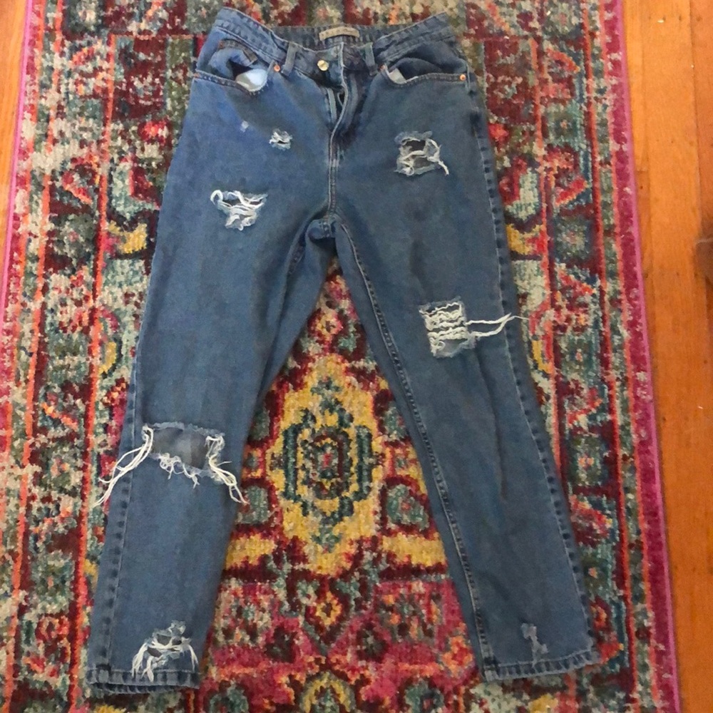 stressed blue mom jeans